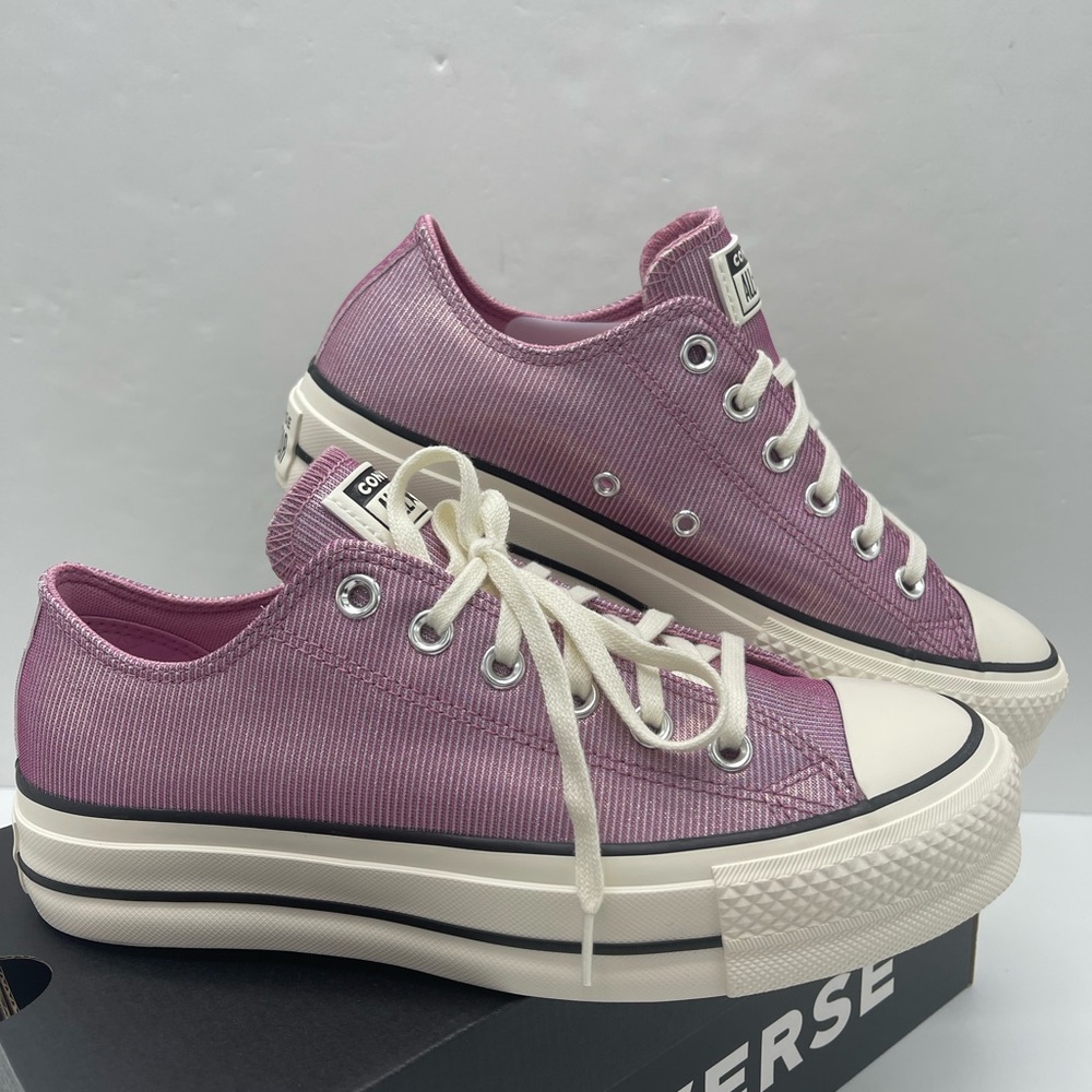 Converse WMNS Chuck Taylor All Star Lift Ox Platform Sparkle Low Top Sneakers - Picture 7 of 16